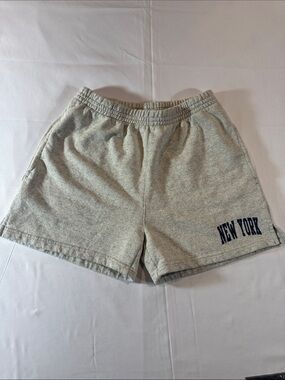 Gray Men's Athletic Shorts with Navy 'New York' Graphic